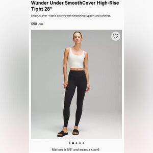 Size 6 wunder under smoothcover high rise 29” black great condition